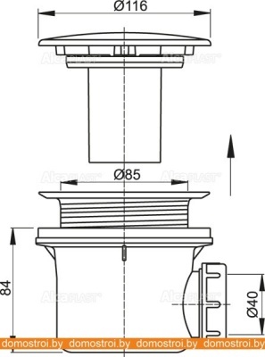 Сифон с переливом Alcaplast A49K фотография
