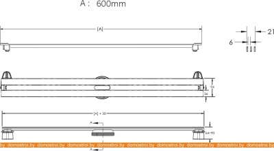 Душевой трап Berges Wasserhaus Super Slim 500 (матовый хром) фотография